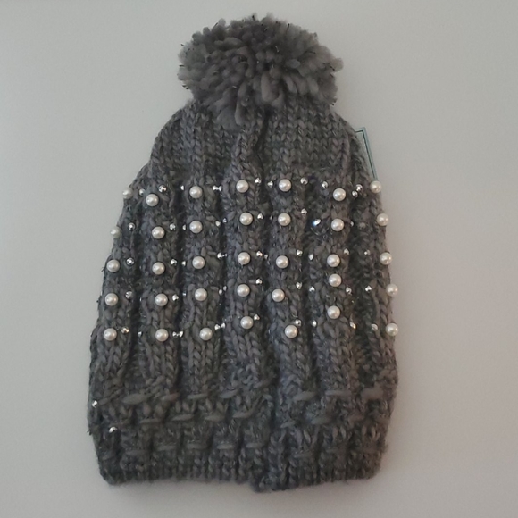 🆕️ Pearl Knit Pom Hat Fleece Lined - Picture 2 of 10